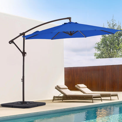 10ft Steel Crank Lift Hanging Offset Cantilever Umbrella