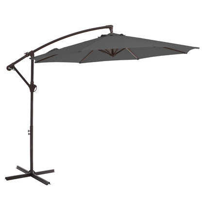 10ft Steel Crank Lift Hanging Offset Cantilever Umbrella