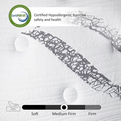 Matelas hybride en mousse à mémoire de forme avec gel, 30 cm d'épaisseur, livré dans une boîte