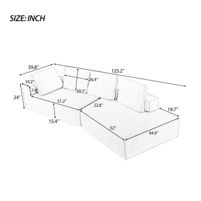 125 Chaise longue élégante, canapé-lit moderne pour intérieur, avec des lignes épurées pour le salon, beige.