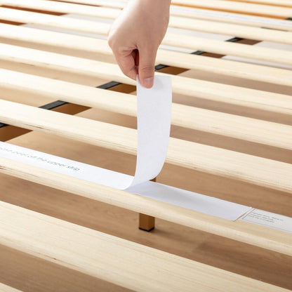 12 Cadre de lit plateforme en bois massif classique