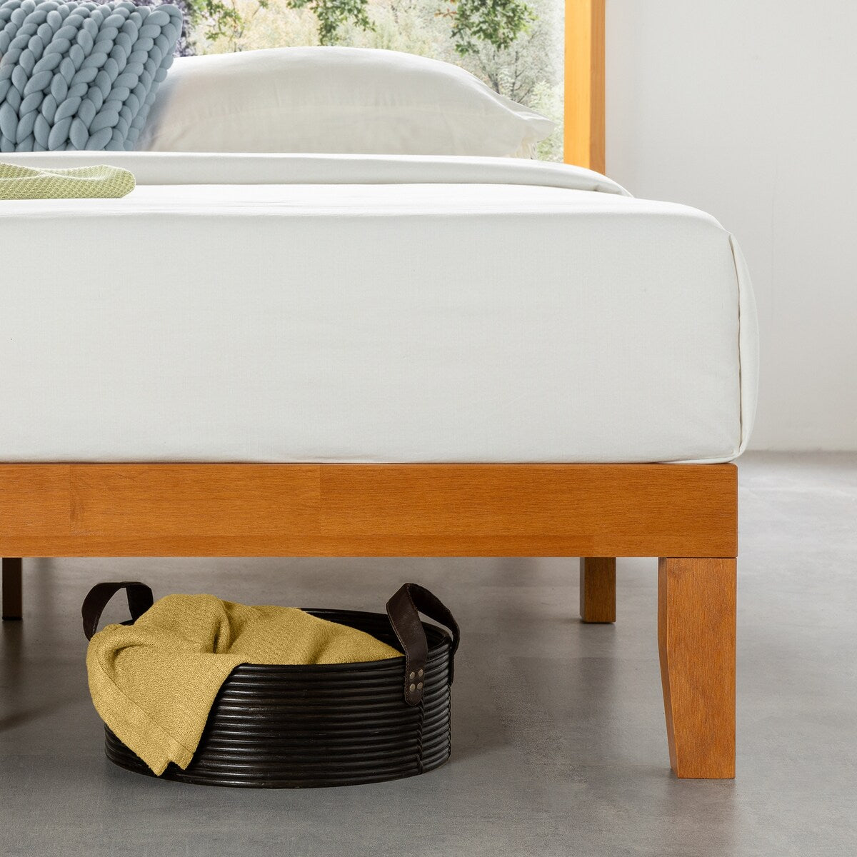 12 Cadre de lit plateforme en bois massif classique