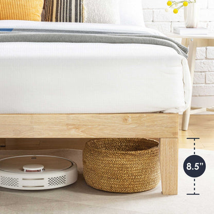 12 Cadre de lit plateforme en bois massif classique