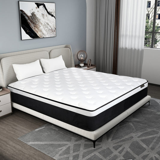 Matelas hybride à mémoire de forme moyenne, 12 pouces, livré dans une boîte