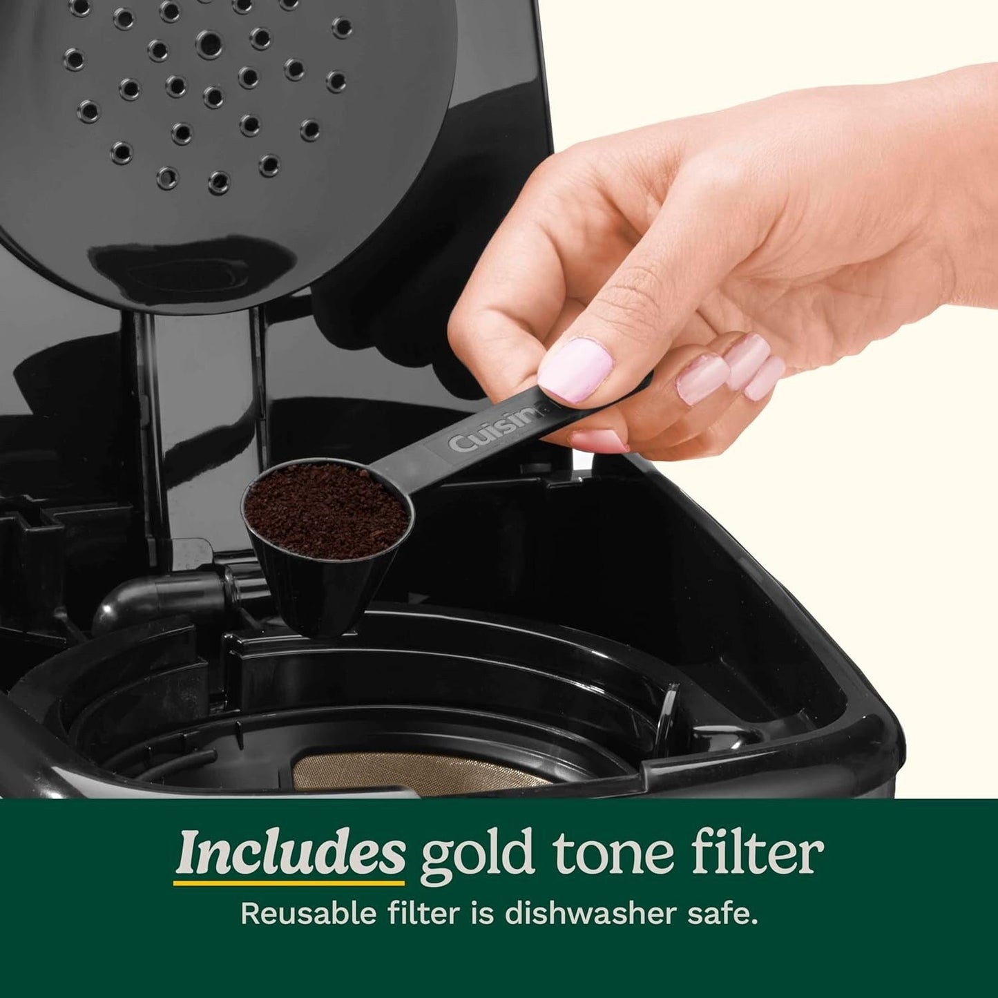 Cafetière programmable 14 tasses, carafe en verre, contrôle de la force du café, réglage 1-4 tasses, acier inoxydable noir