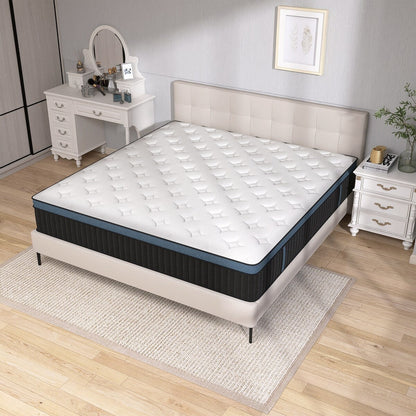 Matelas hybride en mousse à gel de 35 cm (14 pouces) livré dans une boîte pour un soutien et un soulagement de la pression.