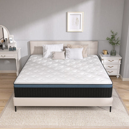 Matelas hybride en mousse à gel de 35 cm (14 pouces) livré dans une boîte pour un soutien et un soulagement de la pression.