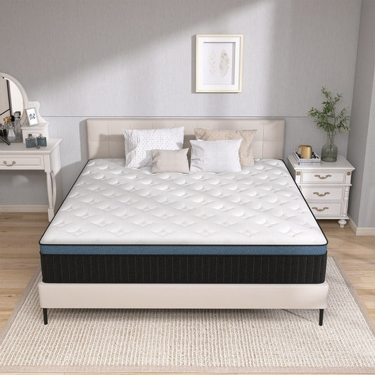 Matelas hybride en mousse à gel de 35 cm (14 pouces) livré dans une boîte pour un soutien et un soulagement de la pression.