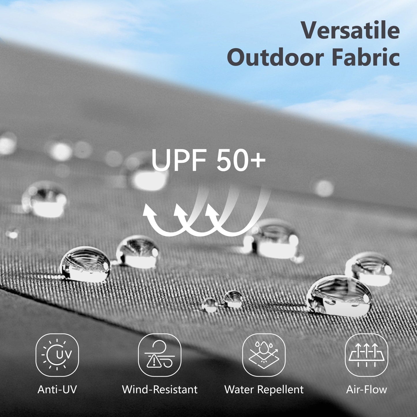 Parasol de jardin rectangulaire MAISON ARTS de 4,5 mètres, à manivelle, double face, avec éclairage solaire LED, pour terrasse, avec socle inclus.