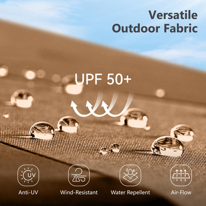 Parasol de jardin rectangulaire MAISON ARTS de 4,5 mètres, à manivelle, double face, avec éclairage solaire LED, pour terrasse, avec socle inclus.