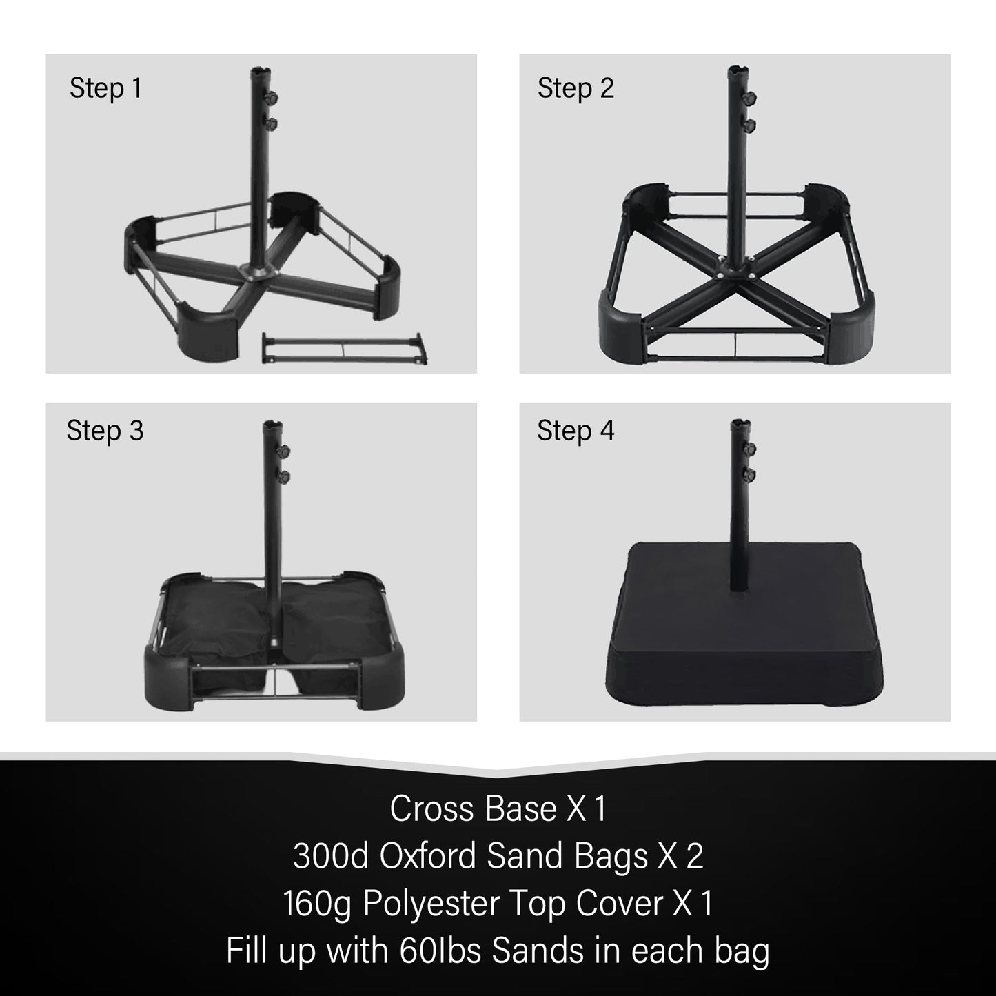 Parasol de jardin rectangulaire MAISON ARTS de 4,5 mètres, à manivelle, double face, avec éclairage solaire LED, pour terrasse, avec socle inclus.