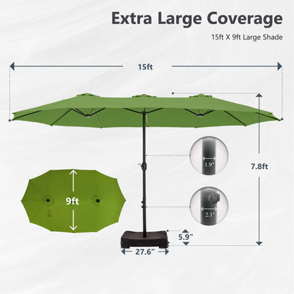 MAISON ARTS Parasol de terrasse double face extra large de 4,5 m avec socle inclus