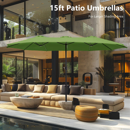 MAISON ARTS Parasol de terrasse double face extra large de 4,5 m avec socle inclus