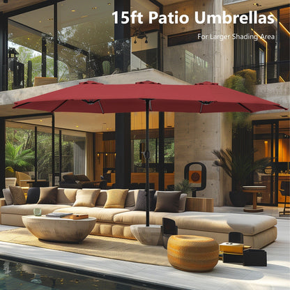 MAISON ARTS Parasol de terrasse double face extra large de 4,5 m avec socle inclus