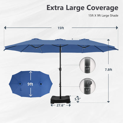 MAISON ARTS Parasol de terrasse double face extra large de 4,5 m avec socle inclus