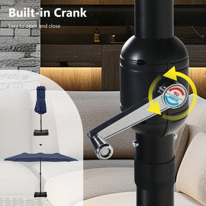 MAISON ARTS Parasol de terrasse double face extra large de 4,5 m avec socle inclus