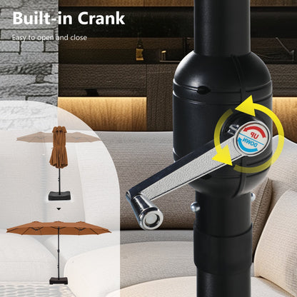 MAISON ARTS Parasol de terrasse double face extra large de 4,5 m avec socle inclus