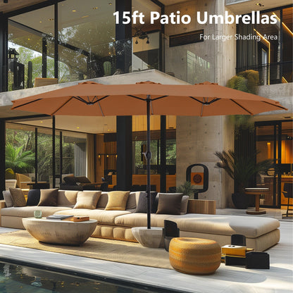 MAISON ARTS Parasol de terrasse double face extra large de 4,5 m avec socle inclus