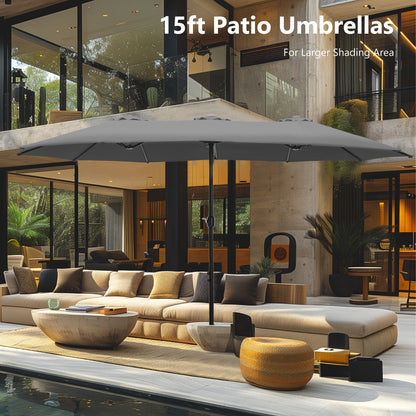 MAISON ARTS Parasol de terrasse double face extra large de 4,5 m avec socle inclus
