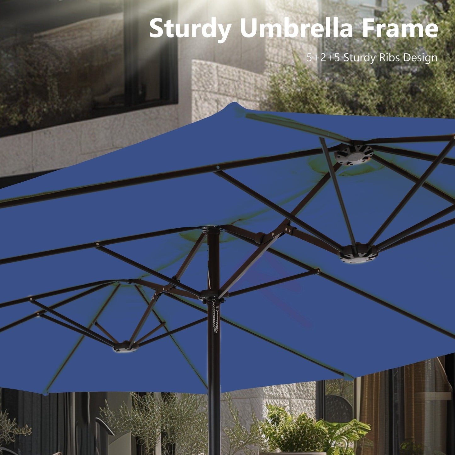 MAISON ARTS Parasol de terrasse double face extra large de 4,5 m avec socle inclus