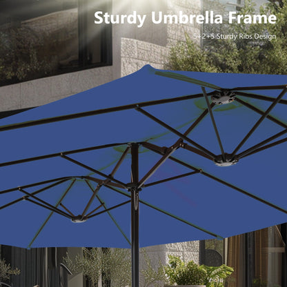 MAISON ARTS Parasol de terrasse double face extra large de 4,5 m avec socle inclus