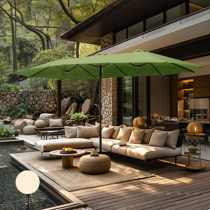 MAISON ARTS Parasol de terrasse double face extra large de 4,5 m avec socle inclus