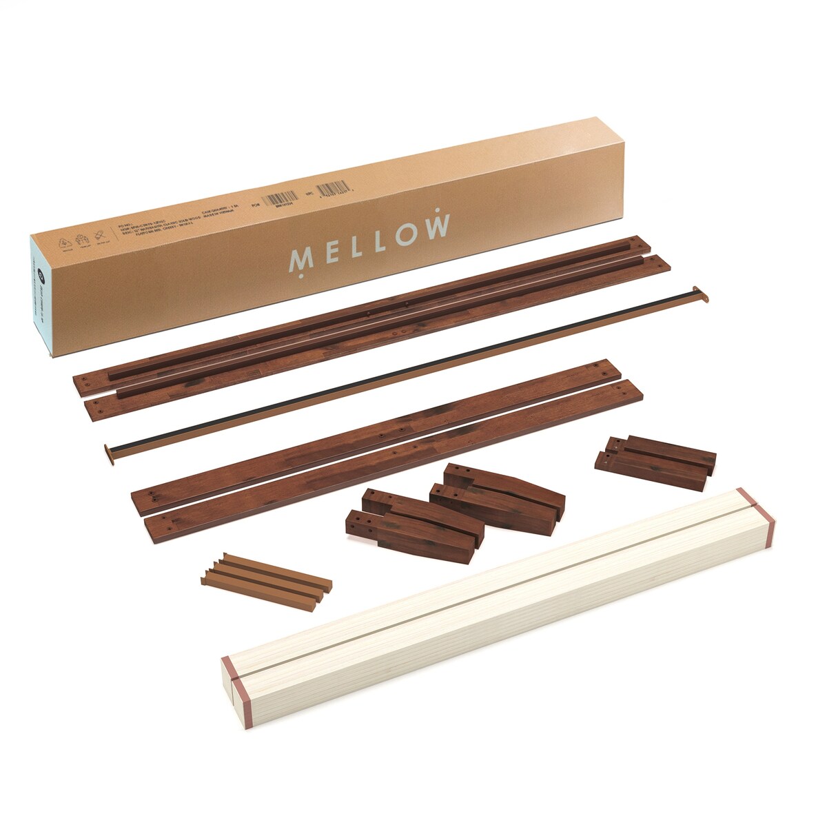 Cadre de lit plateforme en bois massif classique de 16 pouces, disponible en plusieurs finitions.