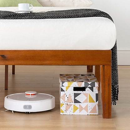 Cadre de lit plateforme en bois massif classique de 16 pouces, disponible en plusieurs finitions.