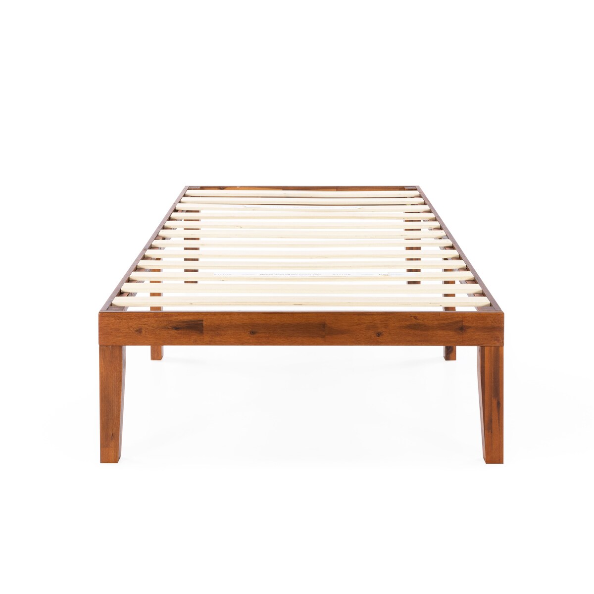 Cadre de lit plateforme en bois massif classique de 16 pouces, disponible en plusieurs finitions.