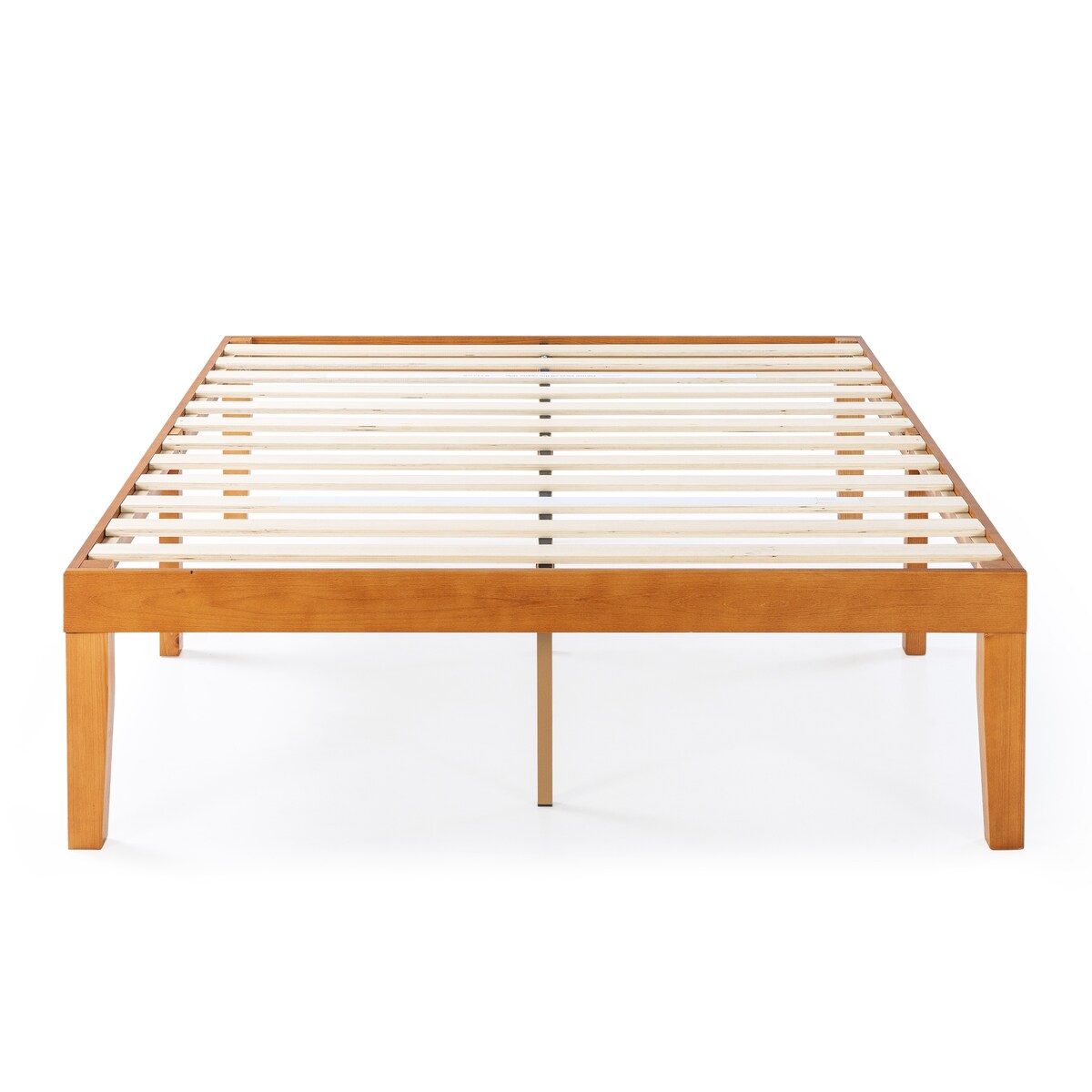 Cadre de lit plateforme en bois massif classique de 16 pouces, disponible en plusieurs finitions.