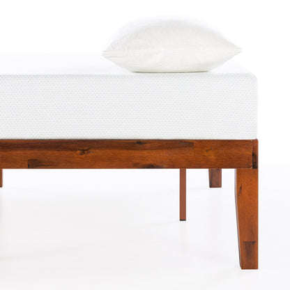 Cadre de lit plateforme en bois massif classique de 16 pouces, disponible en plusieurs finitions.