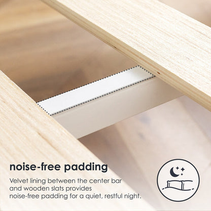 Cadre de lit plateforme en bois massif classique de 16 pouces, disponible en plusieurs finitions.