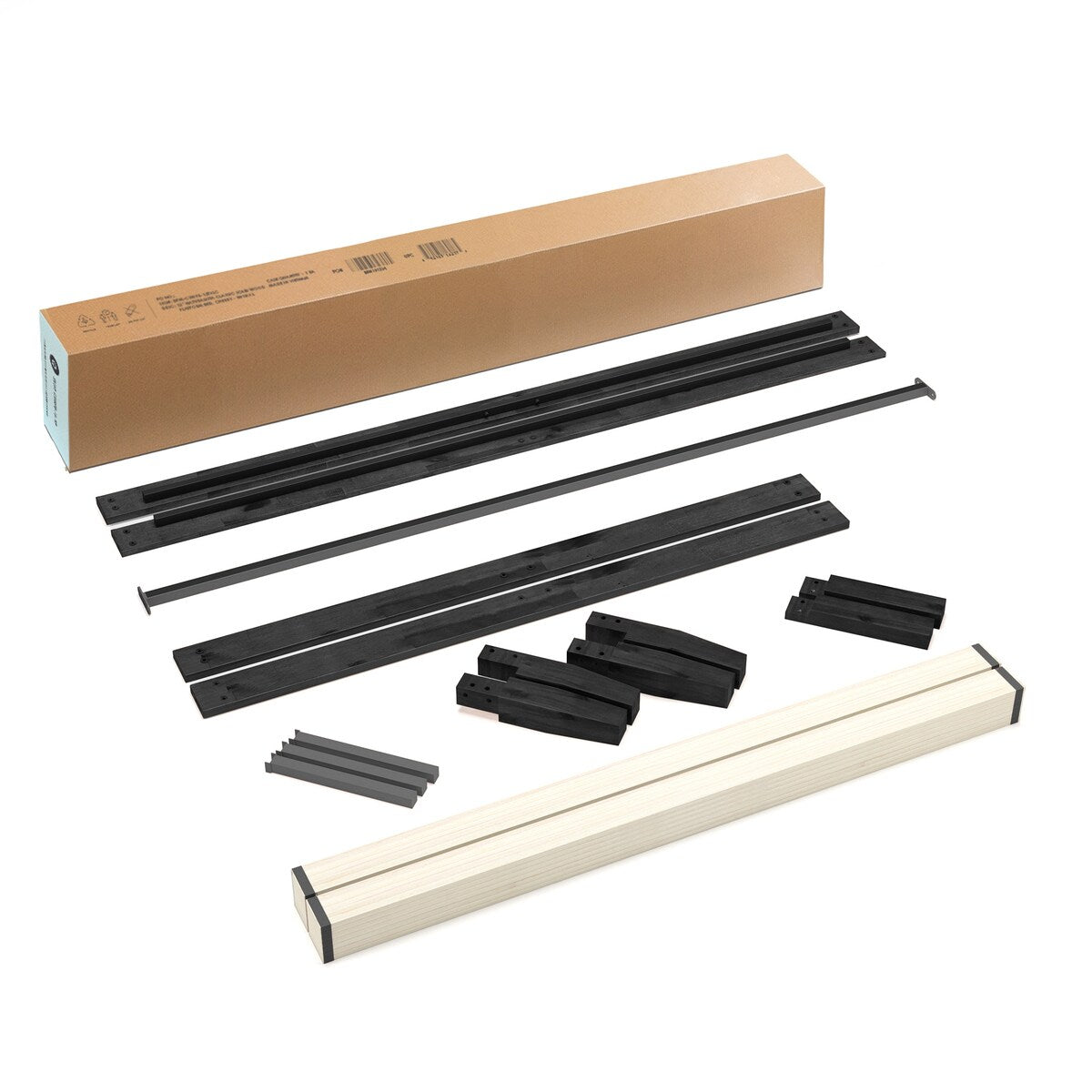 Cadre de lit plateforme en bois massif classique de 16 pouces, disponible en plusieurs finitions.