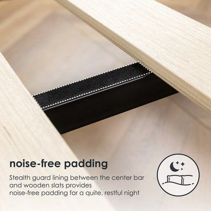 Cadre de lit plateforme en bois massif classique de 16 pouces, disponible en plusieurs finitions.