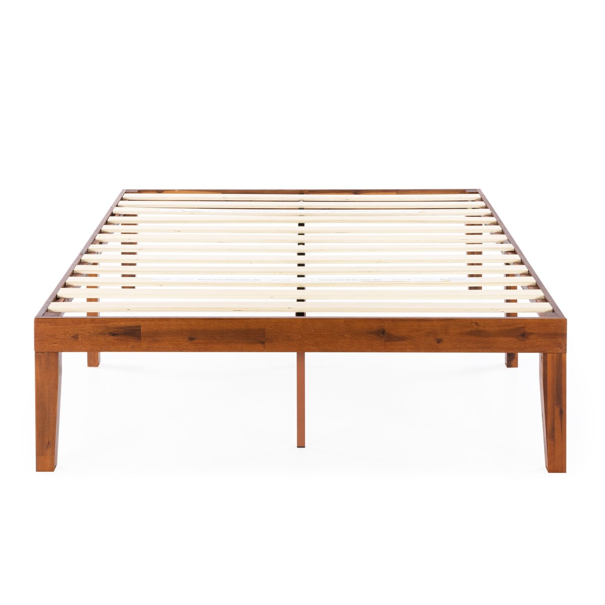 Cadre de lit plateforme en bois massif classique de 16 pouces, disponible en plusieurs finitions.