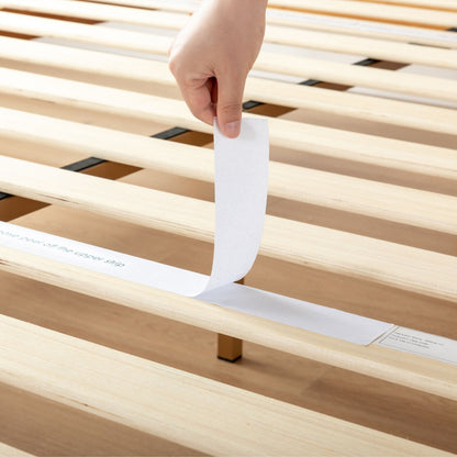 Cadre de lit plateforme en bois massif classique de 16 pouces, disponible en plusieurs finitions.