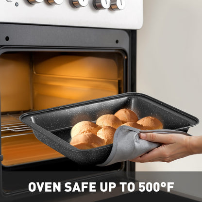 Ensemble de 17 pièces de casseroles et poêles en granit pour cuisine, ensemble de cuisson antiadhésif