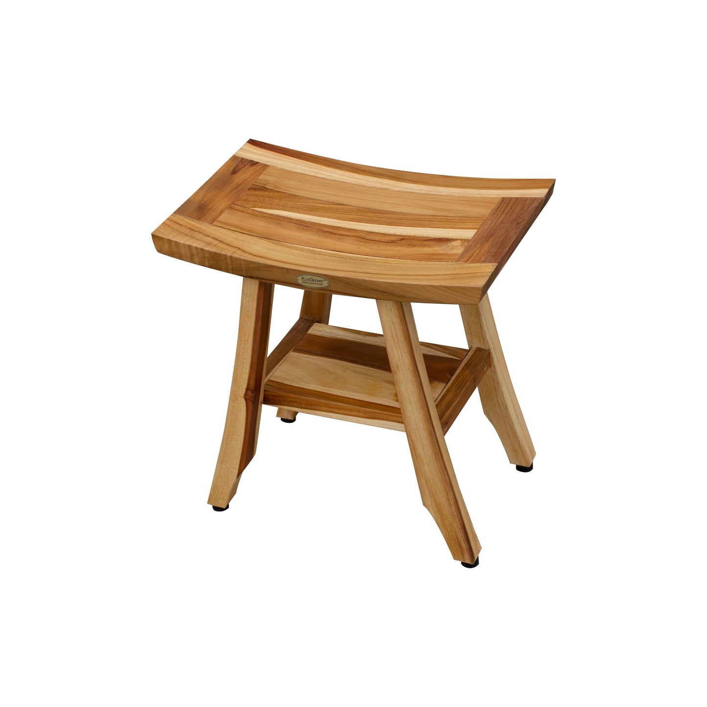 EcoDecors, Banc, Tabouret de Douche, Assise de Douche, Chaise de Douche pour Intérieur de Douche, Petit Banc, Banc de Douche en Teck, Repose-Pieds de Douche