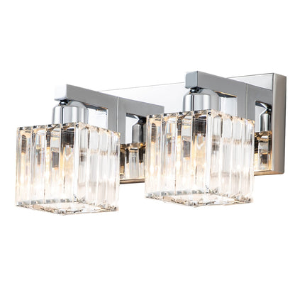 2/3/4/5 Light Bathroom Vanity Light Wall Sconce with Crystal Shade