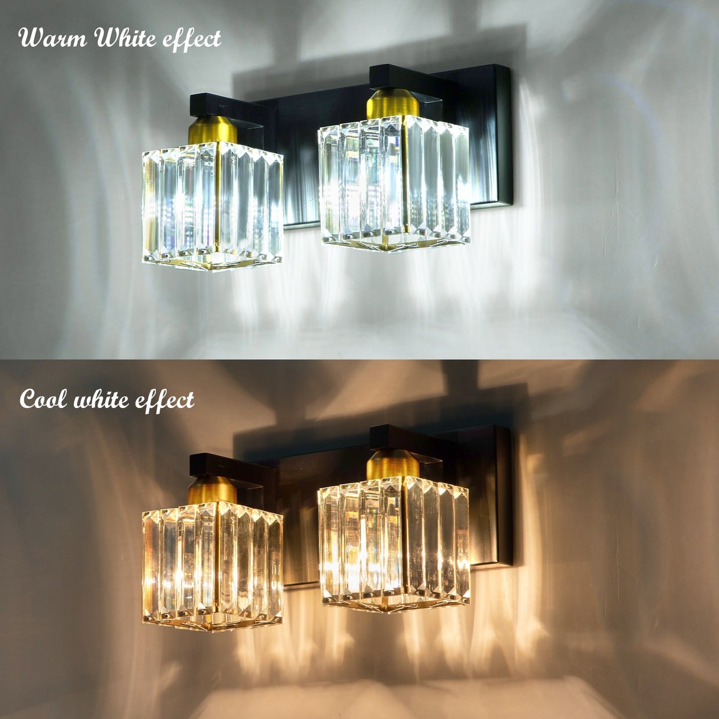 2/3/4/5 Light Bathroom Vanity Light Wall Sconce with Crystal Shade