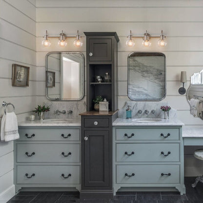 Applique murale pour salle de bain à 2/3 lumières avec abat-jour en verre