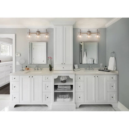 Applique murale pour salle de bain à 2/3 lumières avec abat-jour en verre