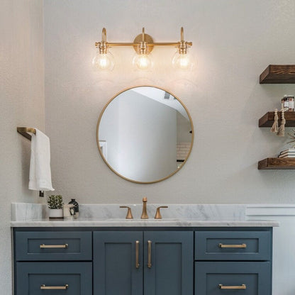 Applique murale pour salle de bain à 2/3 lumières avec abat-jour en verre