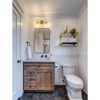 Applique murale pour salle de bain à 2/3 lumières avec abat-jour en verre