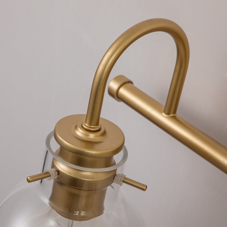 Applique murale pour salle de bain à 2/3 lumières avec abat-jour en verre