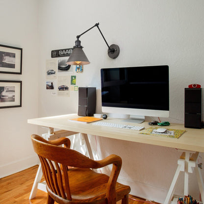 Malryn Lot de 2 appliques murales modernes à bras oscillant réglable, à brancher ou à câbler directement