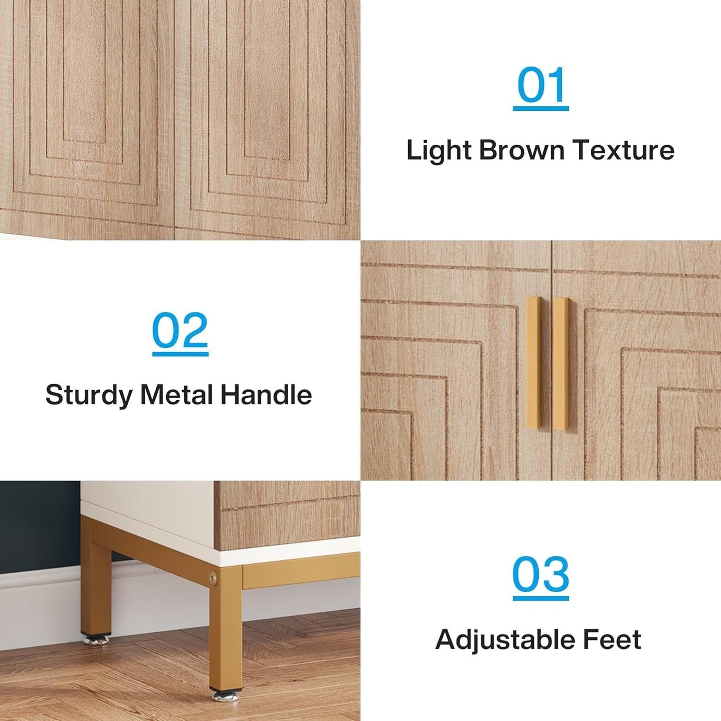 Meuble à chaussures moderne avec portes, pouvant contenir 20 paires, étagère à chaussures d'entrée autoportante à 6 niveaux.