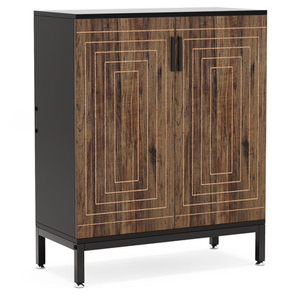 Meuble à chaussures moderne avec portes, pouvant contenir 20 paires, étagère à chaussures d'entrée autoportante à 6 niveaux.