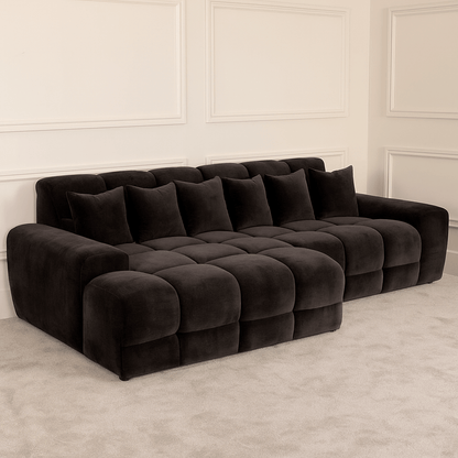 Maine Left Hand Facing Corner Sofa - Black