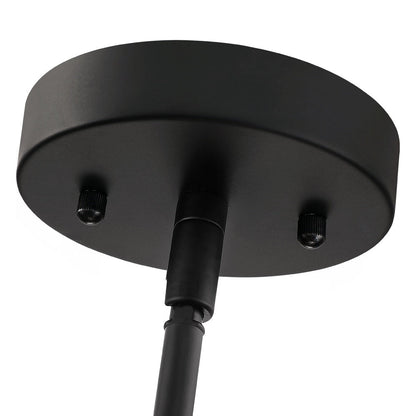 Luminaire suspendu à 4 lumières en rotin à plusieurs niveaux, avec abat-jour noir - 56 cm de largeur